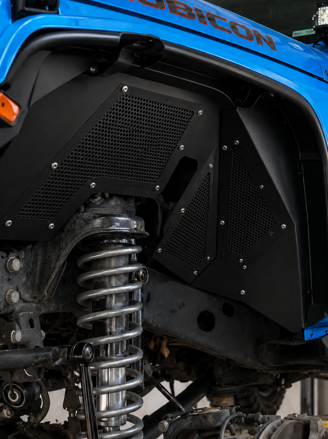 Trail Ops JK/JKU Front Inner Fender Liners with Mesh
