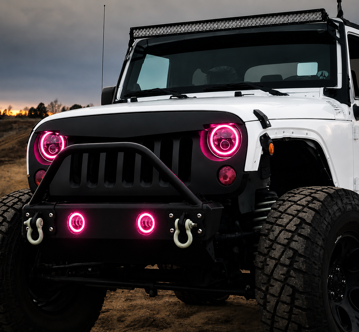 Trail Ops 7-Inch RGB LED Headlight & Fog Light Combo Kit | Jeep Wrangler JK/JKU