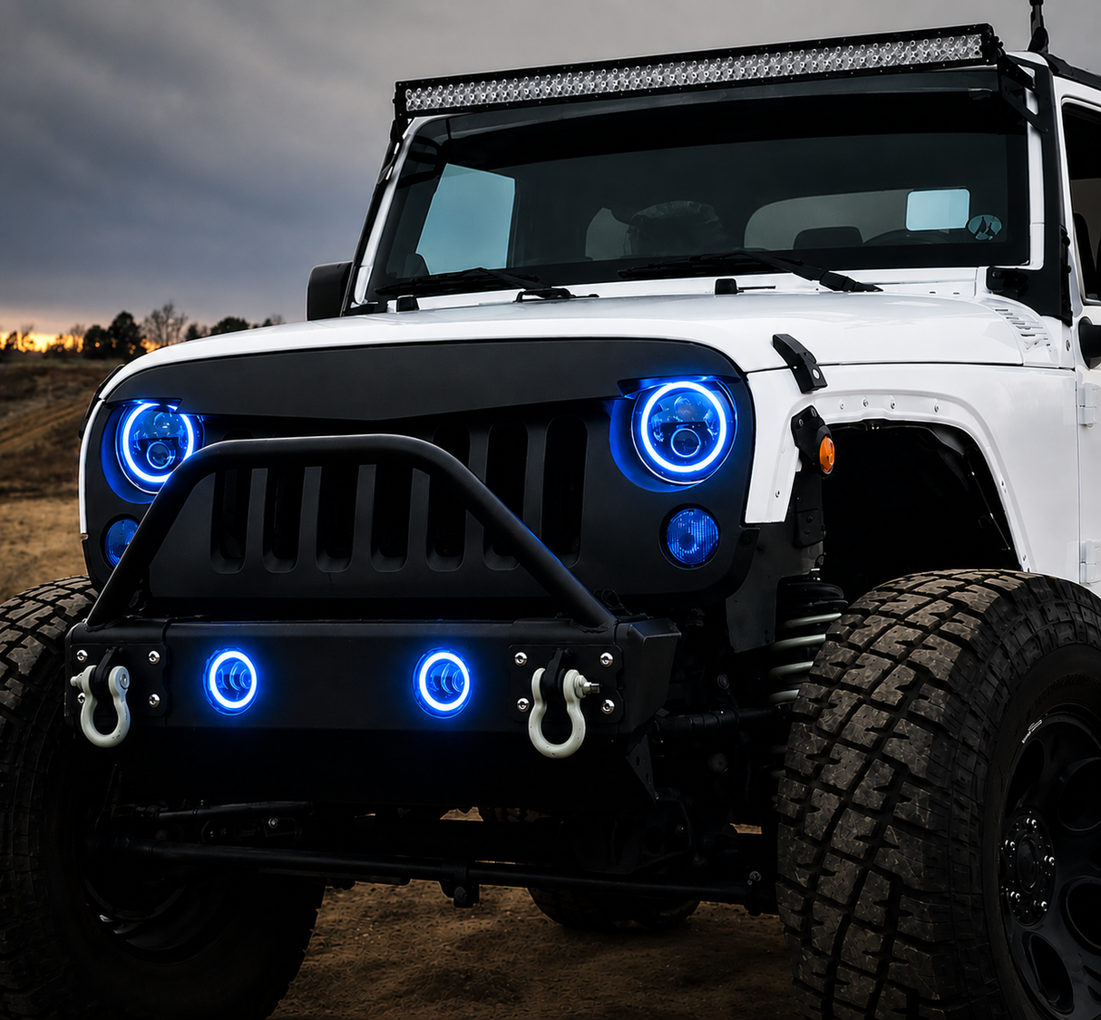 Trail Ops 7-Inch RGB LED Headlight & Fog Light Combo Kit | Jeep Wrangler JK/JKU