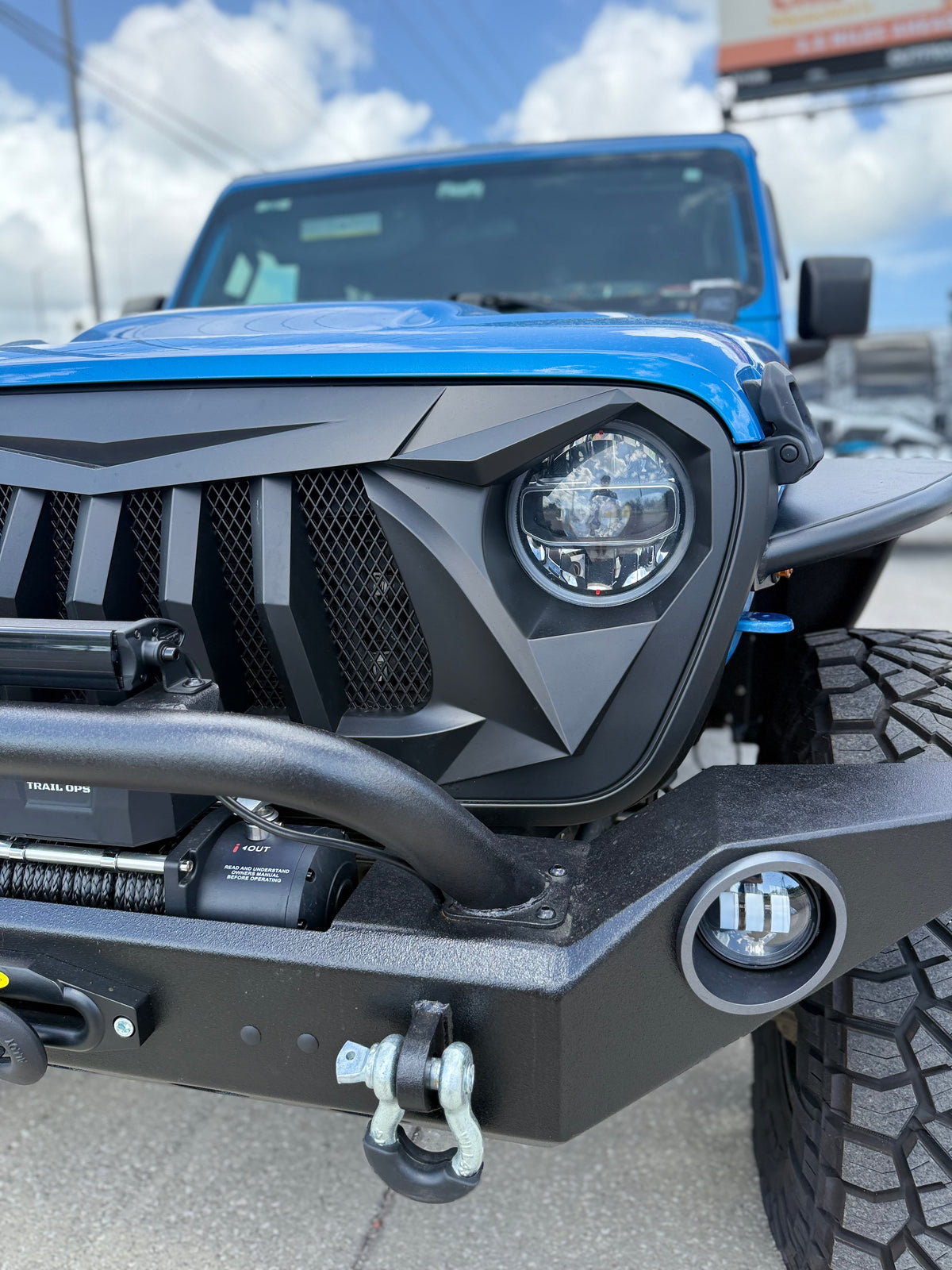 Trail Ops Bird of Prey Matte Black Grille for 2018-2026 Jeep Wrangler JL/JLU & Gladiator JT