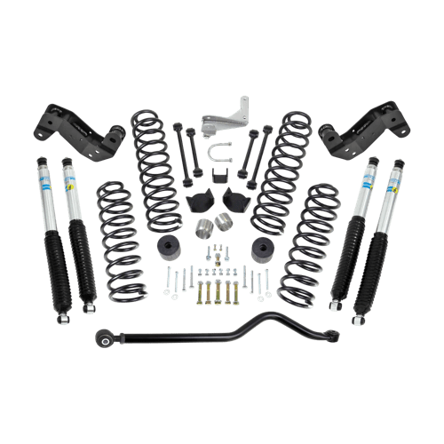 Jeep JK 4" Coil Spring Kit With Adjustable Track Bar, Caster Correction Bracket, Exhuast Spacer With Bilstein Shocks