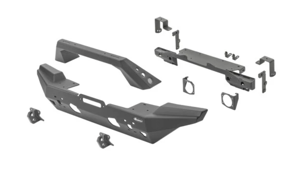 Quadratec Aluminum Brute Strength Winch Bumper for 07-18 Jeep Wrangler JK