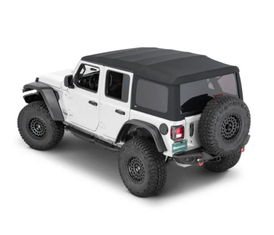 QuadraTop Premium Twill Complete Top, 2018 Current JLU Wrangler, Premium Black Twill