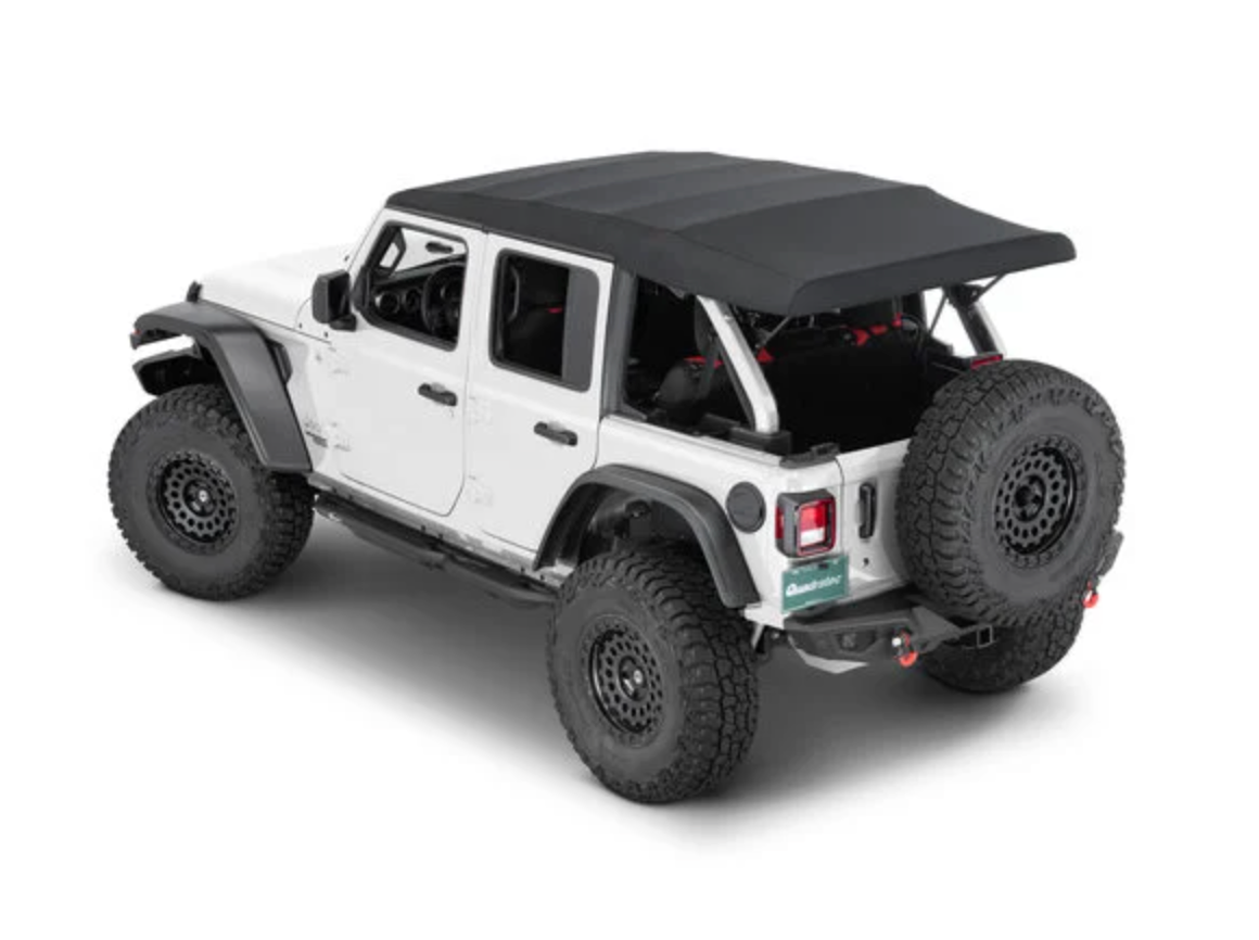 QuadraTop Premium Twill Complete Top, 2018 Current JLU Wrangler, Premium Black Twill