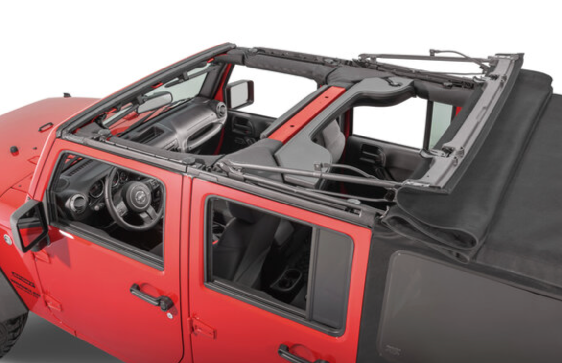 QuadraTop Complete Soft Top in Black Twill for 07-18 Jeep Wrangler JK Unlimited 4-Door