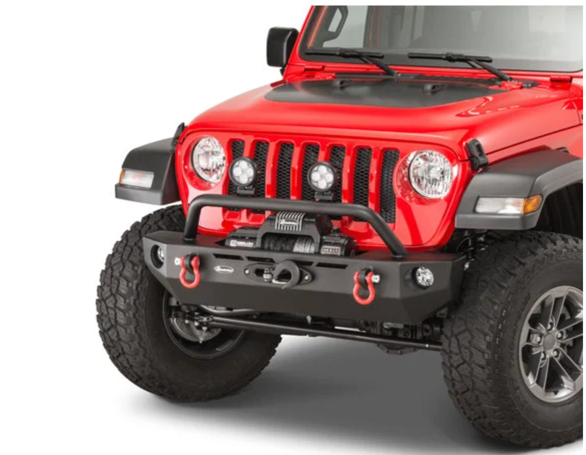 Quadratec QRC Front Winch Ready Bumper Stubby Without Winch Jeep Wrangler JL and Gladiator JT