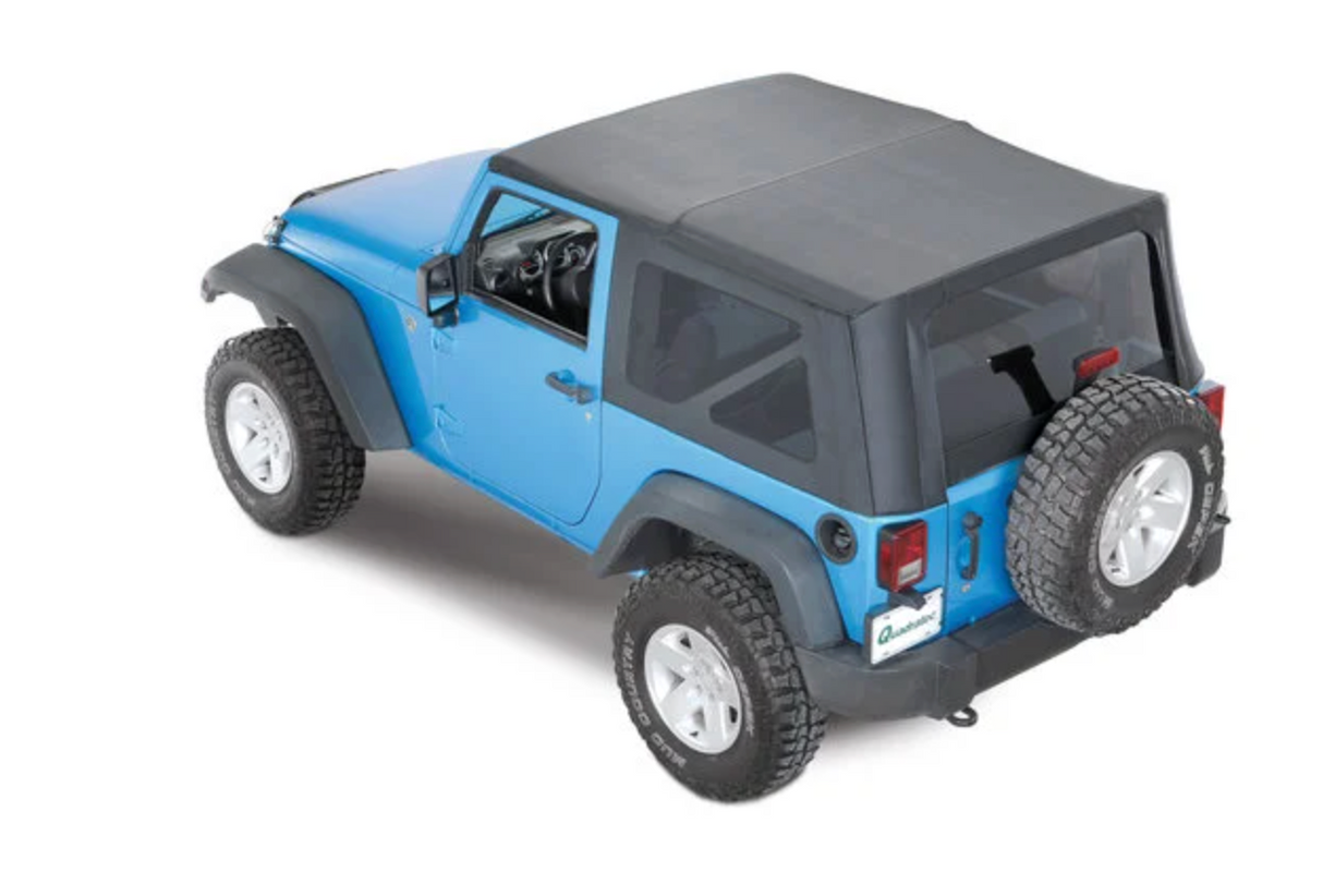 QuadraTop Premium Sailcloth Replacement Soft Top in Black Diamond for 07-12 Jeep Wrangler JK 2 Door