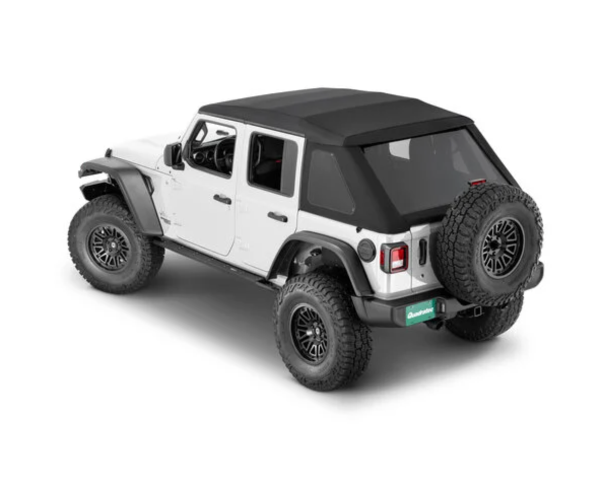 QuadraTop Adventure Top S with Premium Black Twill for 18- Current Jeep Wrangler JLU 4-Door