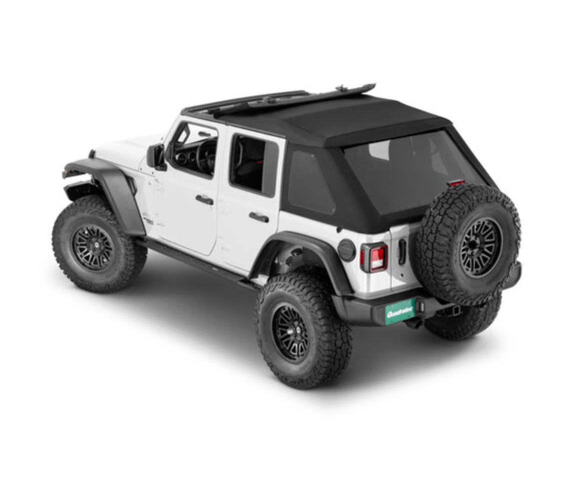 QuadraTop Adventure Top S with Premium Black Twill for 18- Current Jeep Wrangler JLU 4-Door