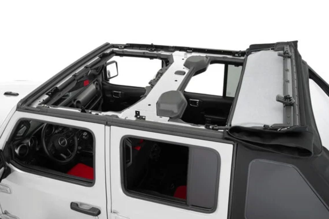 QuadraTop Adventure Top S with Premium Black Twill for 18- Current Jeep Wrangler JLU 4-Door
