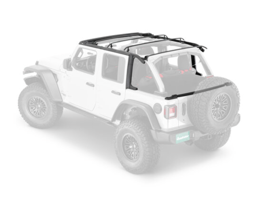 QuadraTop Adventure Top S with Premium Black Twill for 18- Current Jeep Wrangler JLU 4-Door