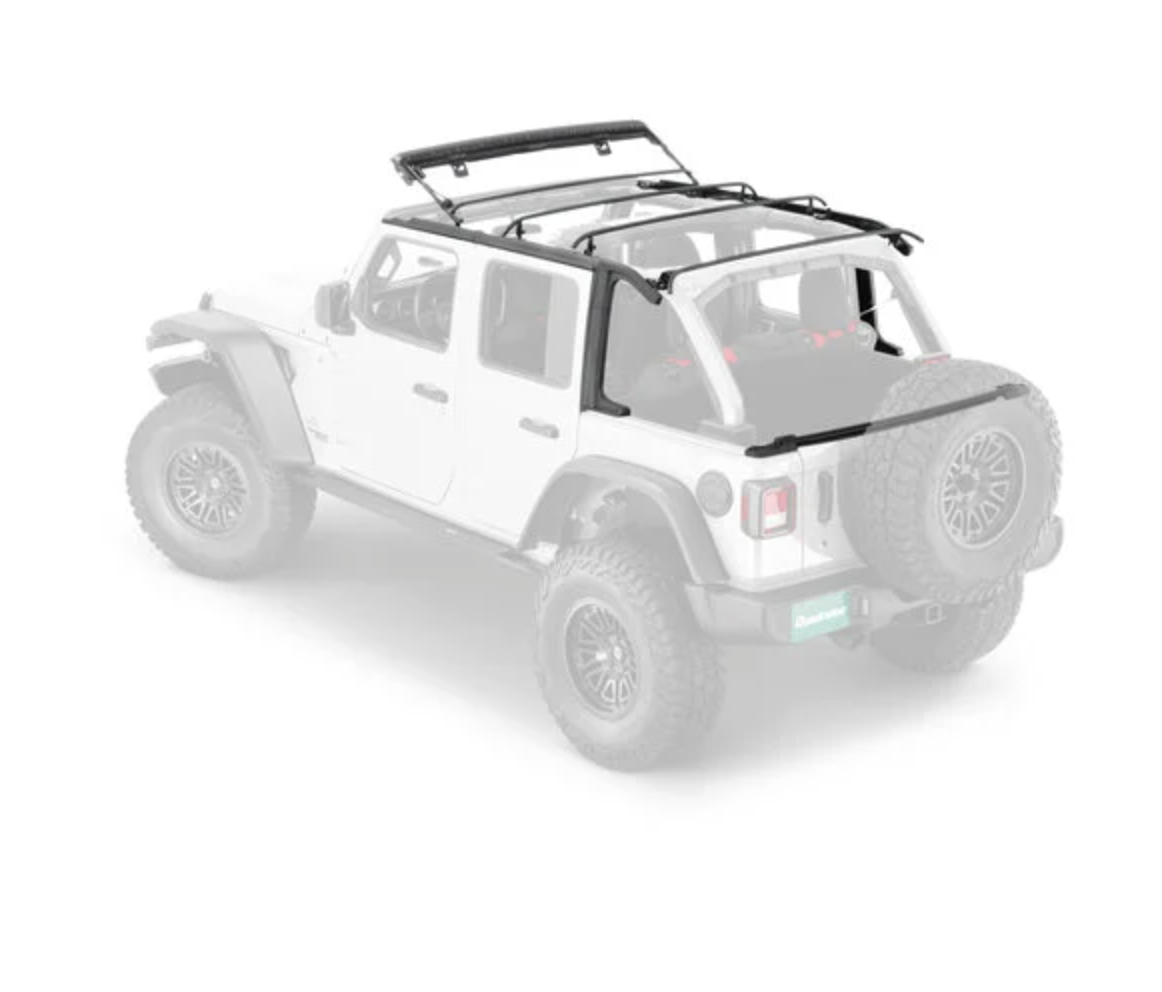 QuadraTop Adventure Top S with Premium Black Twill for 18- Current Jeep Wrangler JLU 4-Door