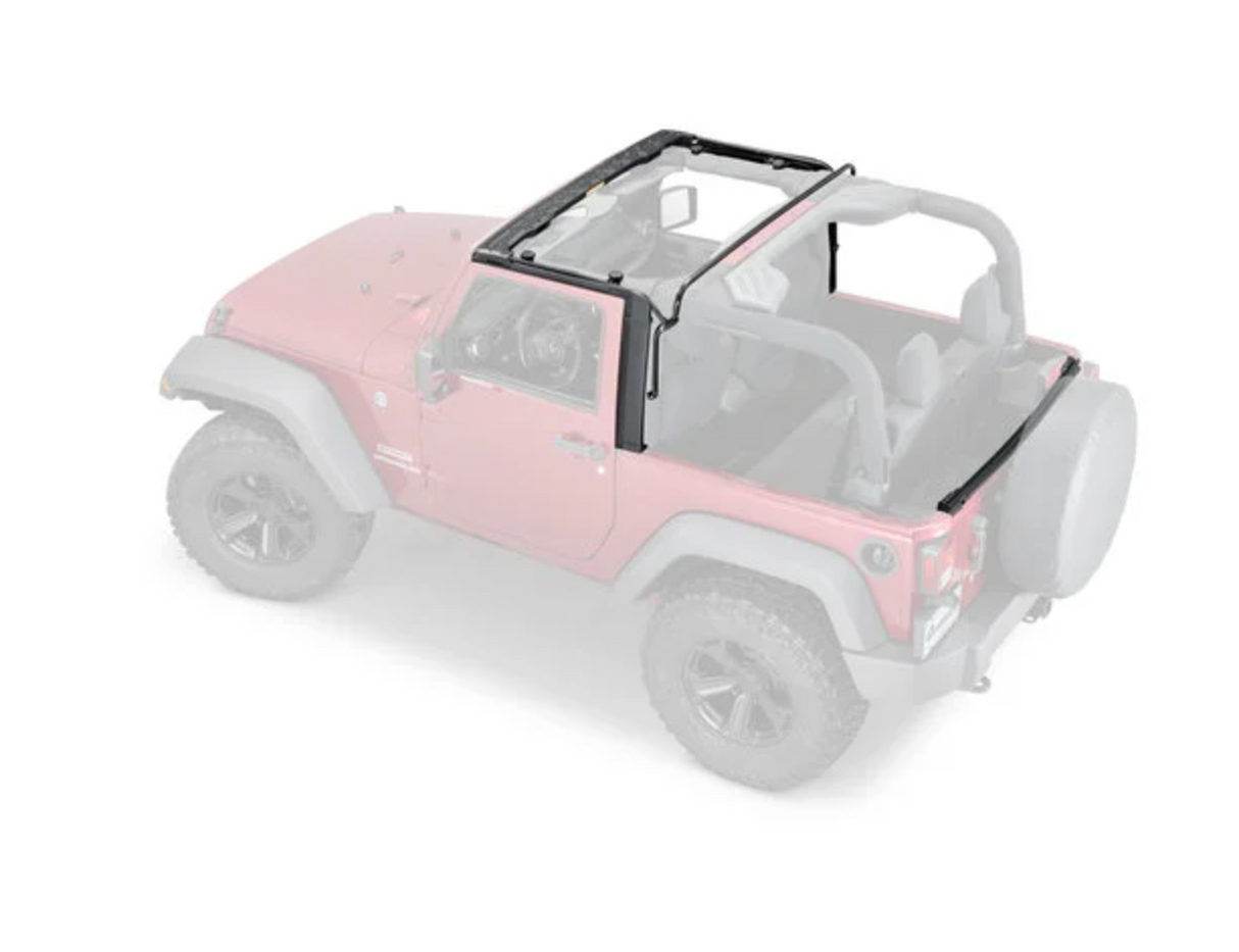 QuadraTop Adventure Top S Soft Top in Black Diamond Fabric for 07-18 Jeep Wrangler JK 2-Door