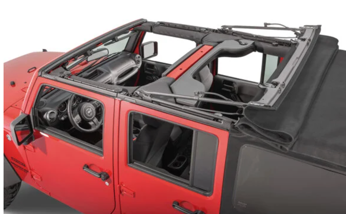 QuadraTop Premium Twill Replacement Top with Tinted Windows for 10-18 Jeep Wrangler JK Unlimited 4-Door