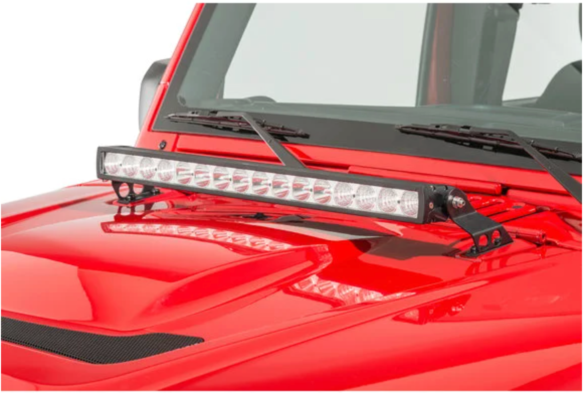 Quadratec Hood Mount Light Bracket for 07-18 Jeep Wrangler JK