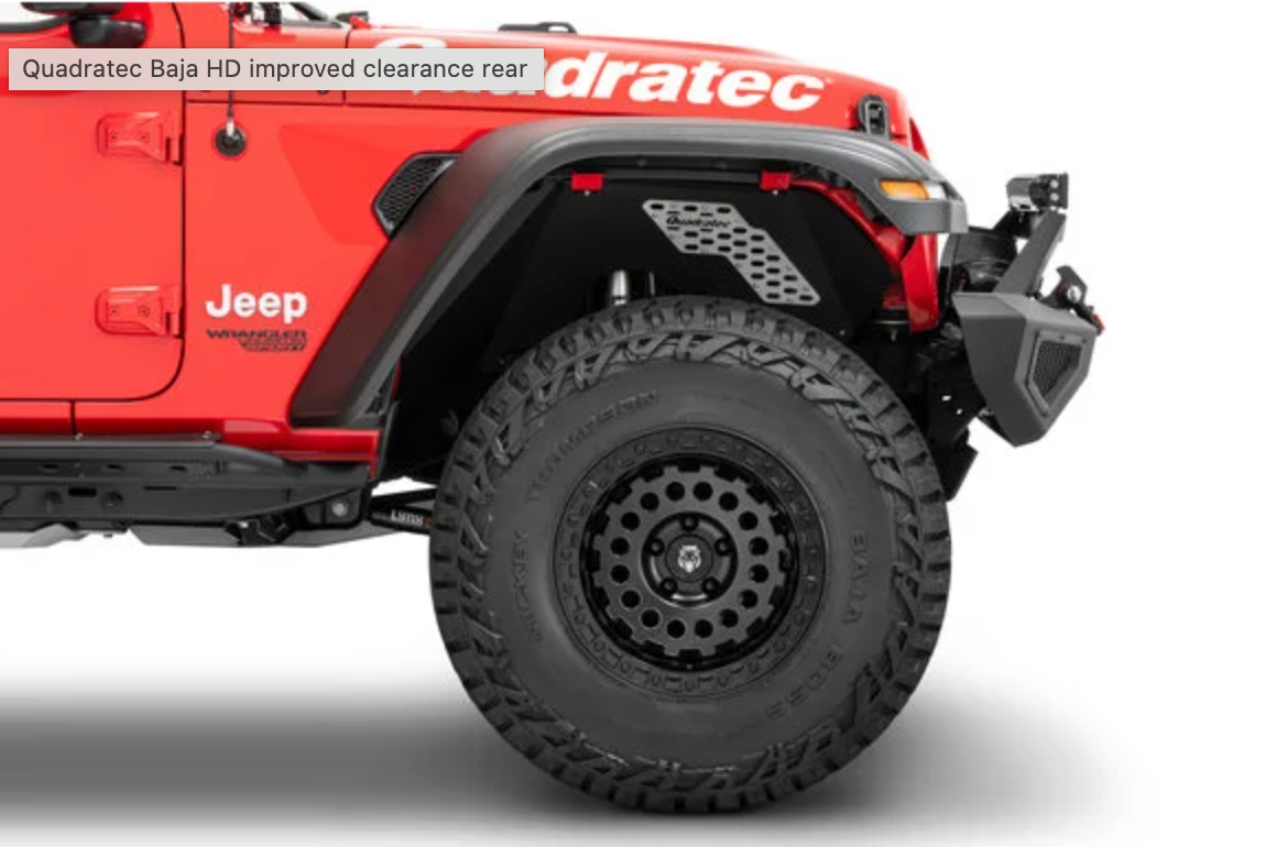 Quadratec 12510 5230 Baja HD Fender Flares for 18-26 Jeep Wrangler JL