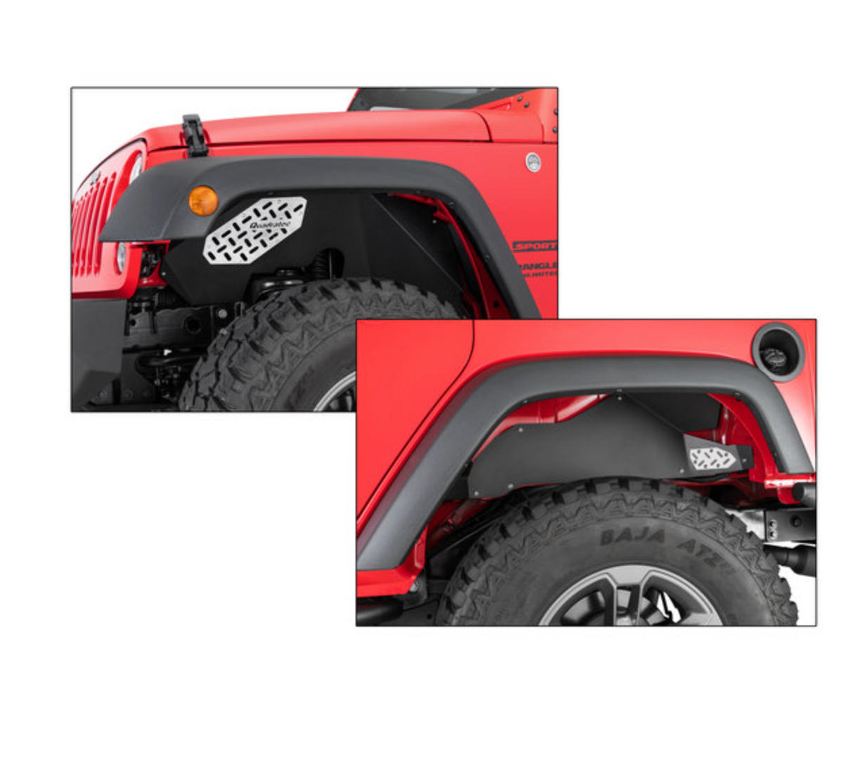 Quadratec Aluminum Inner Fender Liners Front & Rear Inner Fender Liners for 07-18 Jeep Wrangler JK