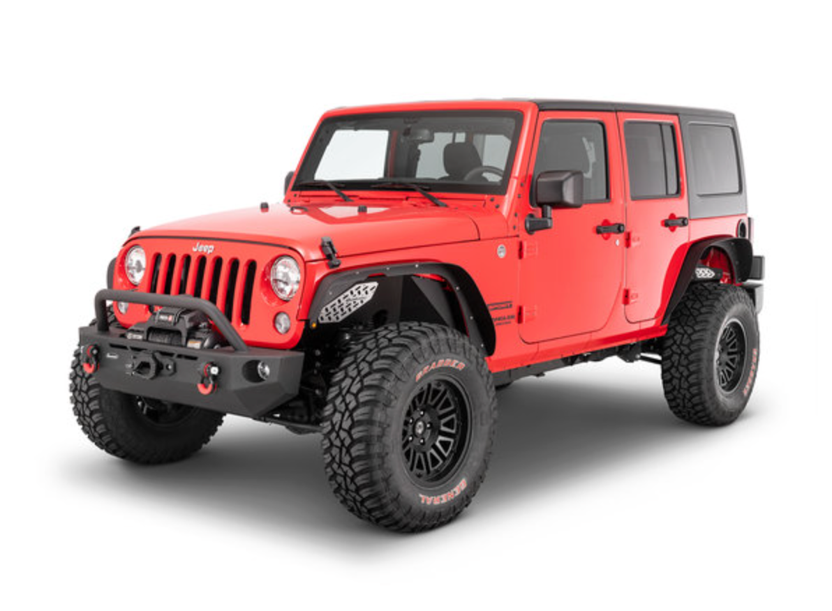 Quadratec Steel Slim Flat Fender Flares for 07-18 Jeep Wrangler JK