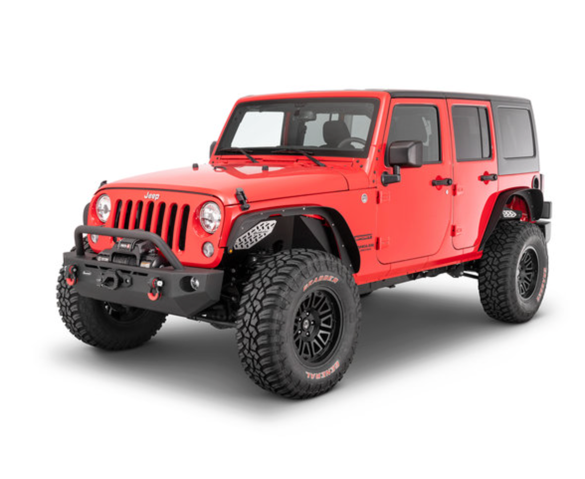 Quadratec Steel Slim Flat Fender Flares for 07-18 Jeep Wrangler JK