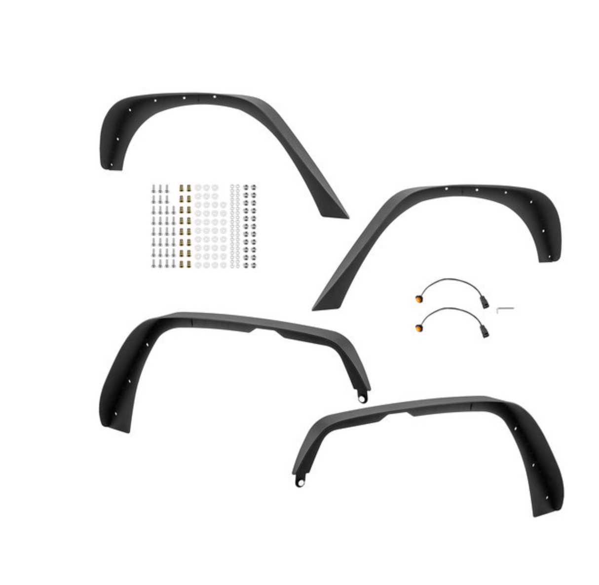 Quadratec Steel Slim Flat Fender Flares for 07-18 Jeep Wrangler JK
