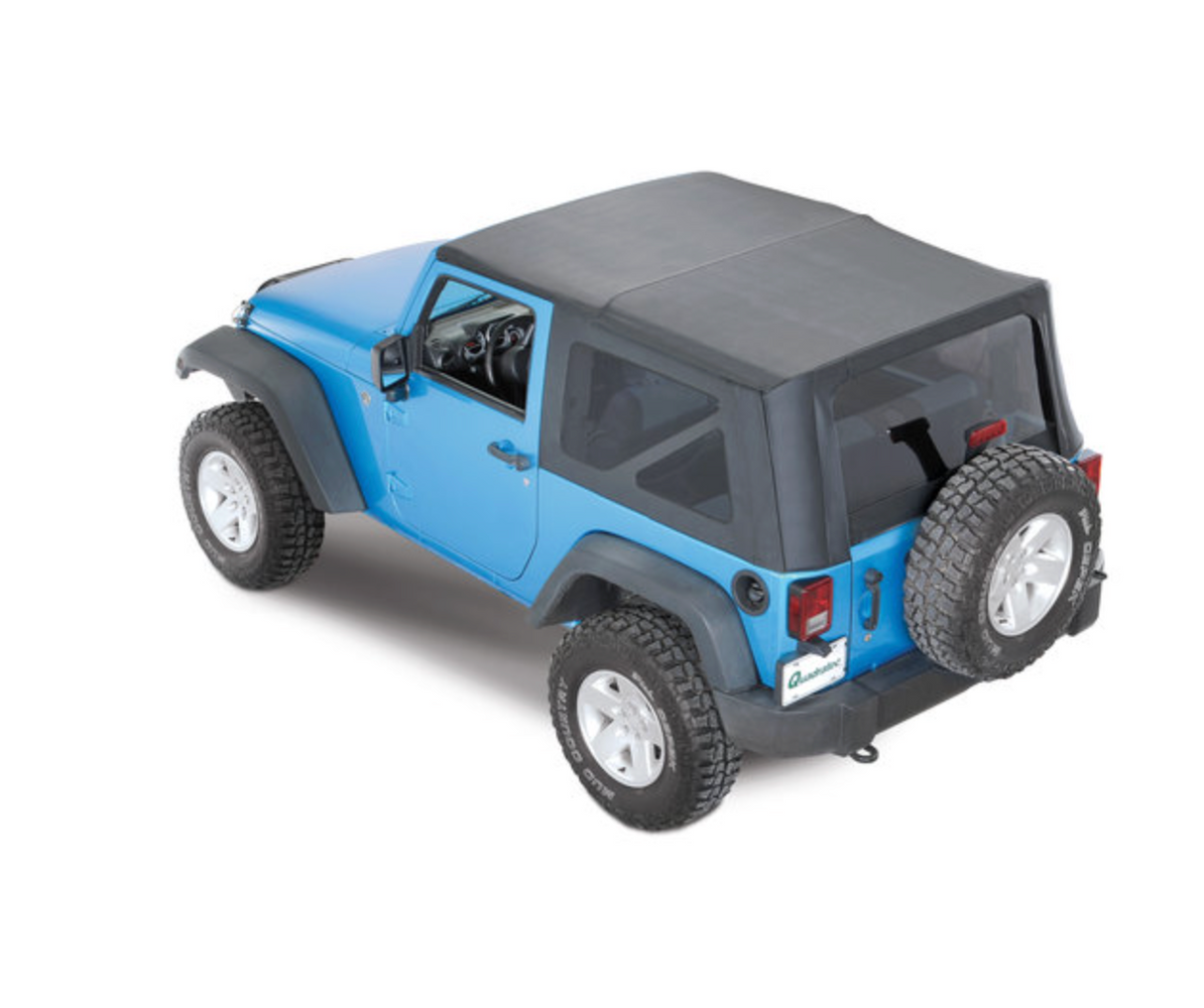 QuadraTop Premium Sailcloth Replacement Soft Top in Black Diamond for 13-18 Jeep Wrangler JK 2 Door