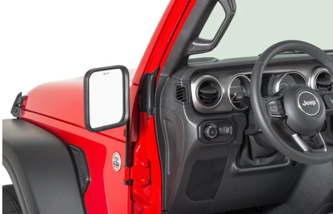 Quadratec Adventure Mirrors - Square Head for 76-26 Jeep Wrangler JL, JK, TJ, YJ, CJ & Gladiator JT
