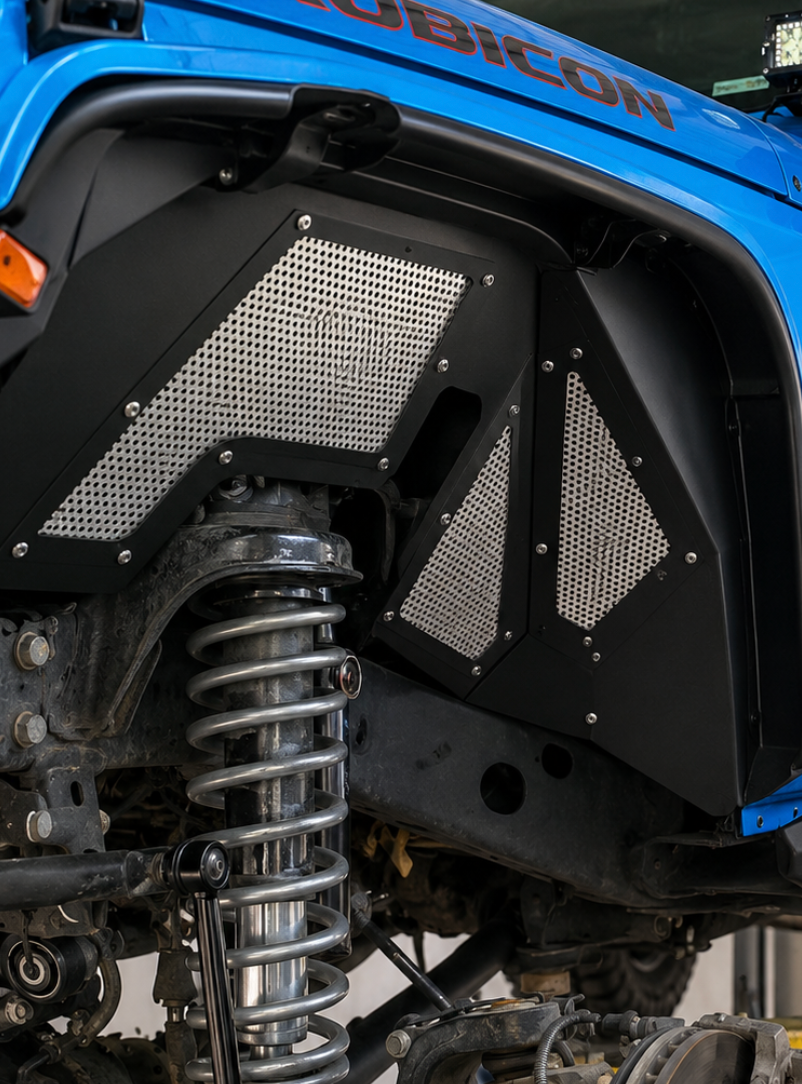 Trail Ops JK/JKU Front Inner Fender Liners with Mesh