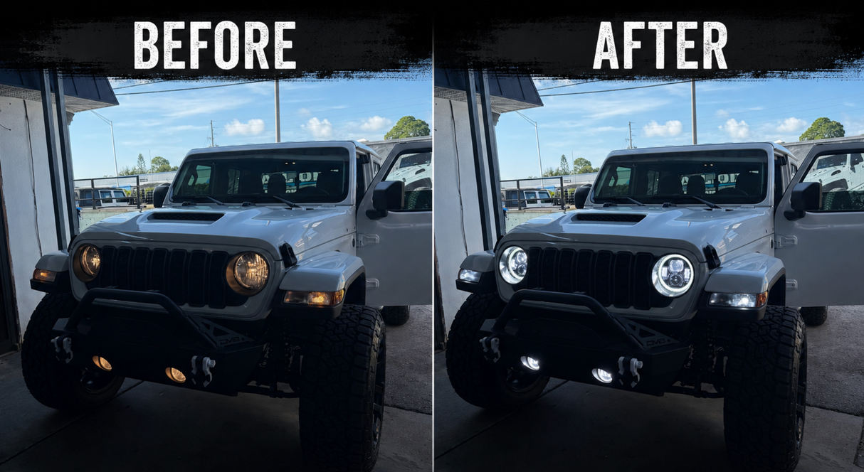 Trail Ops RGB 9-Inch LED Headlight & Fog Light Combo Kit | Jeep Wrangler JL/JLU & Gladiator JT