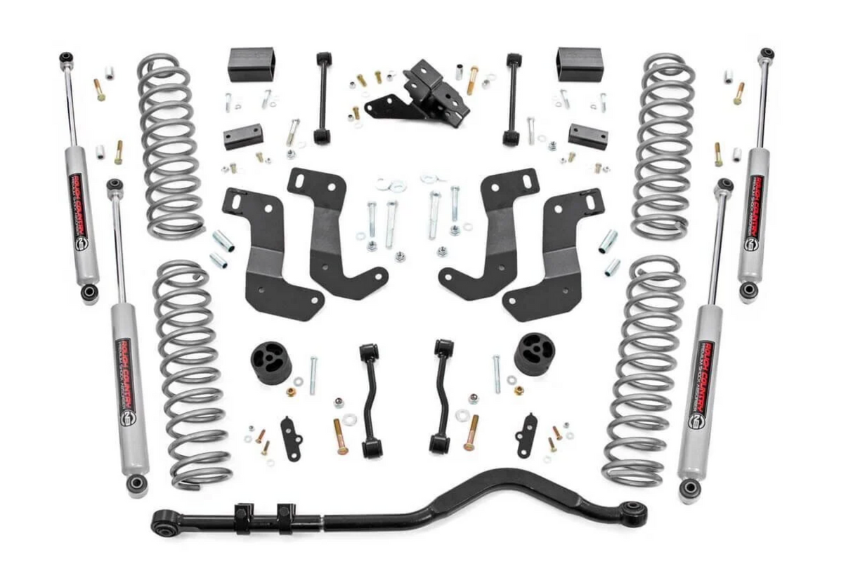 Rough Country 3.5 Inch Lift Kit | C/A Drop | Stage 1 | Jeep Wrangler Unlimited (18-23)