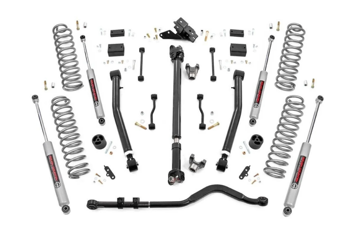 Rough Country 3.5 Inch Lift Kit | Adj Lower | FR D/S | Jeep Wrangler JL 4WD (24-26)