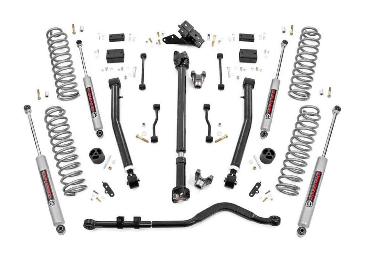 Rough Country 3.5 Inch Lift Kit | Adj LCA | FR D/S | Jeep Wrangler JL Rubicon (18-23)