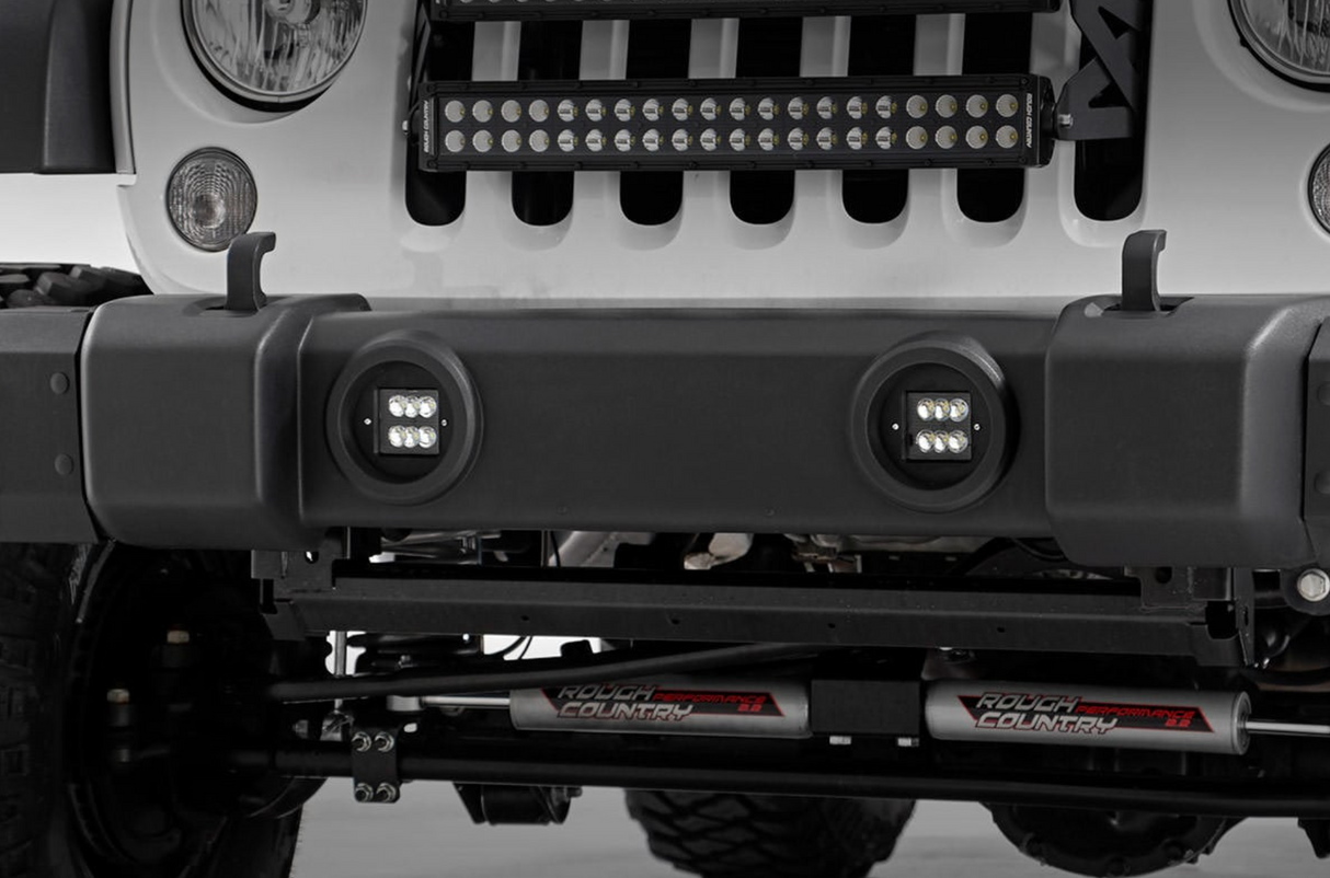 LED Light Kit Fog Mount | 2" Black Pair | Jeep Wrangler JK/Wrangler Unlimited (10-18)
