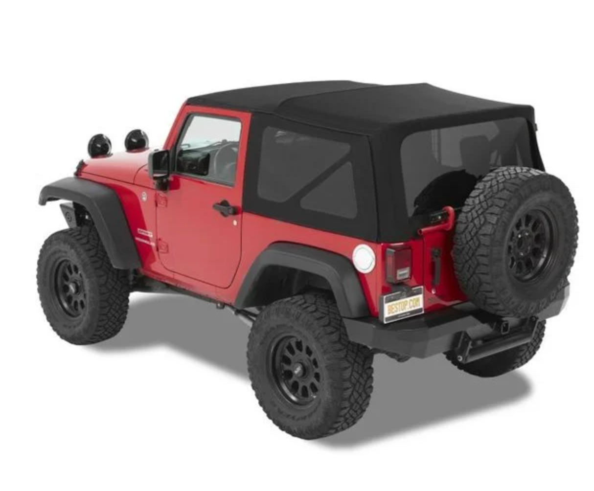 Bestop Replace-A-Top Black Twill Soft Top for Jeep Wrangler JK 2-Door
