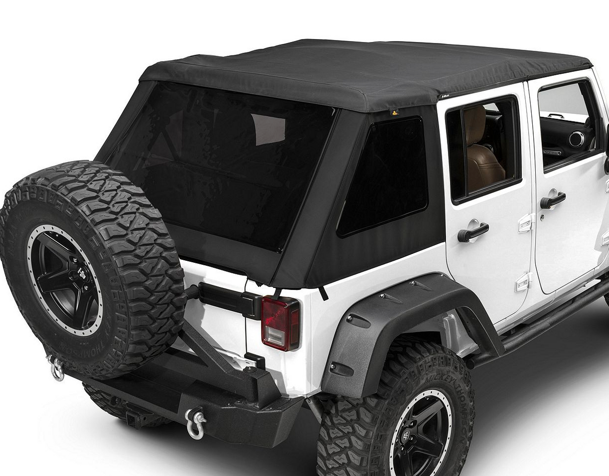 Bestop Trektop NX Glide Black Twill Soft Top for Jeep Wrangler JK 4-Door