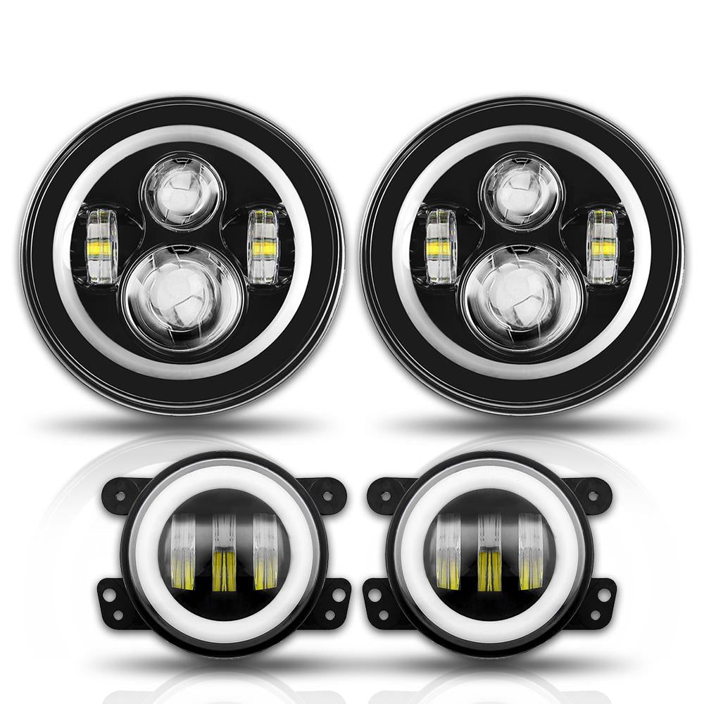 Trail Ops RGB Halo Headlight-Foglight Combo JK/JKU Wrangler