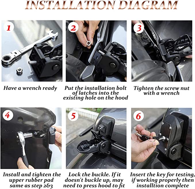 Trail Ops Locking Hood Latch TO-JL-6004