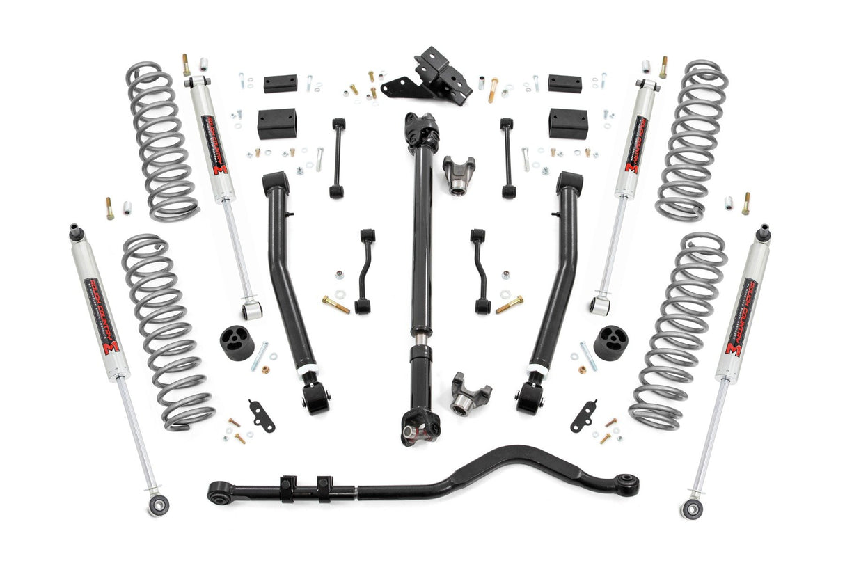 Rough Country 3.5 Inch Lift Kit | Adj LCA | FR D/S | Jeep Wrangler JL Rubicon (18-23)