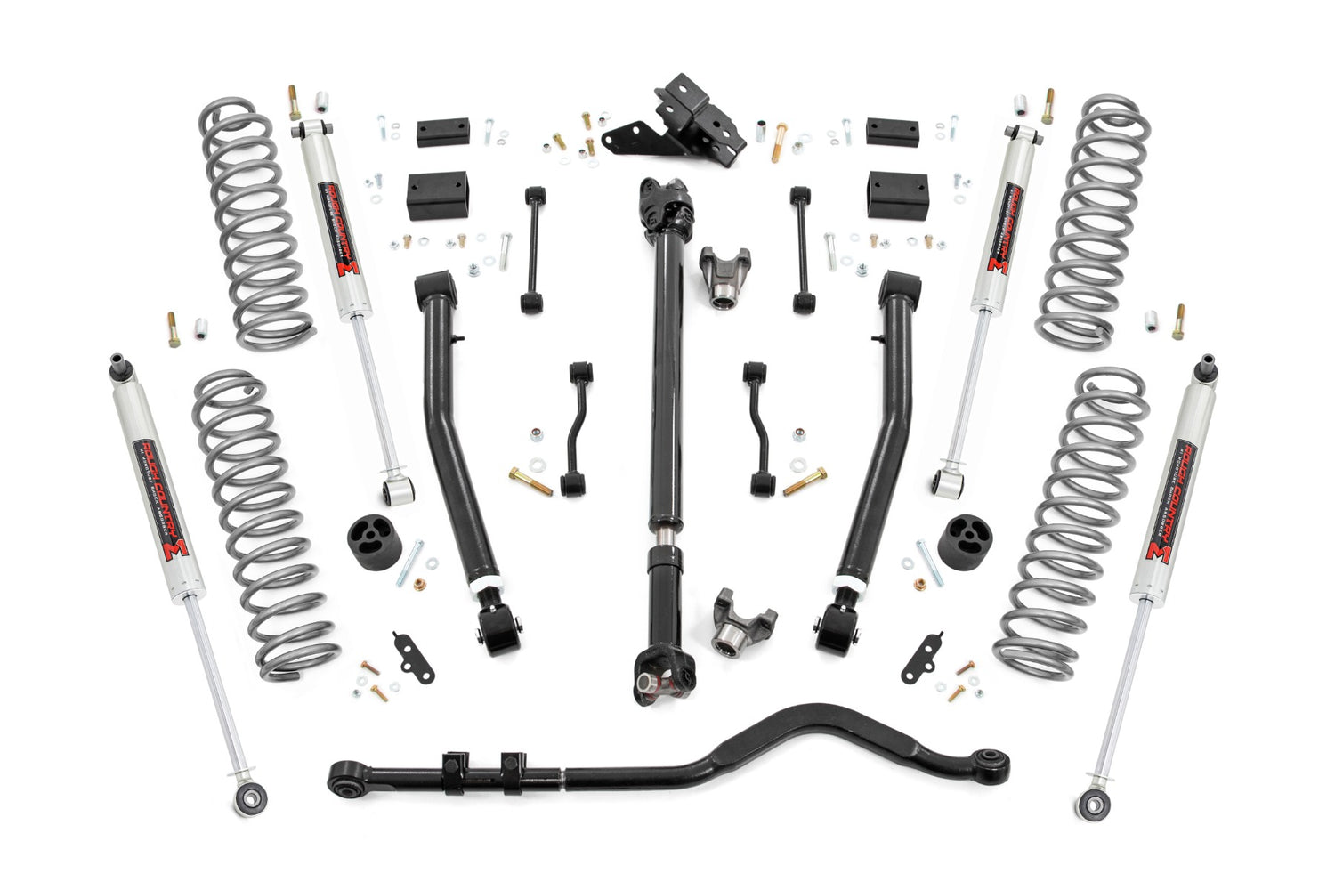 Rough Country 3.5 Inch Lift Kit | Adj Lower | FR D/S | Jeep Wrangler Unlimited (24-26)