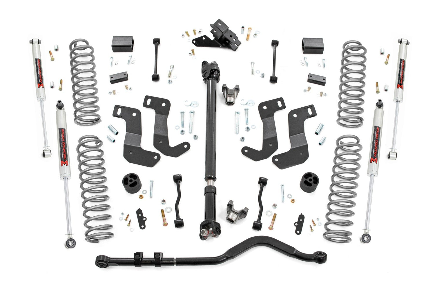 Rough Country 3.5 Inch Lift Kit | C/A Drop | FR D/S | Jeep Wrangler Unlimited Rubicon (18-23)