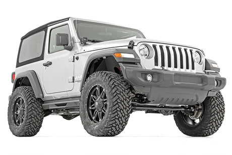 Rough Country 3.5 Inch Lift Kit | Adj Lower | FR D/S | Jeep Wrangler JL 4WD (2018-2023)