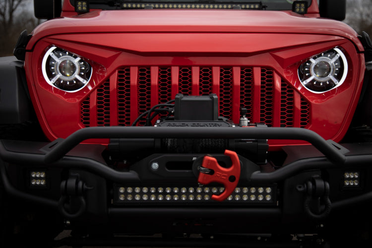 Jeep Wrangler And Gladiator 18+ 2DR/4DR JL, JLU, JT LED Demon Eye Halo Headlights