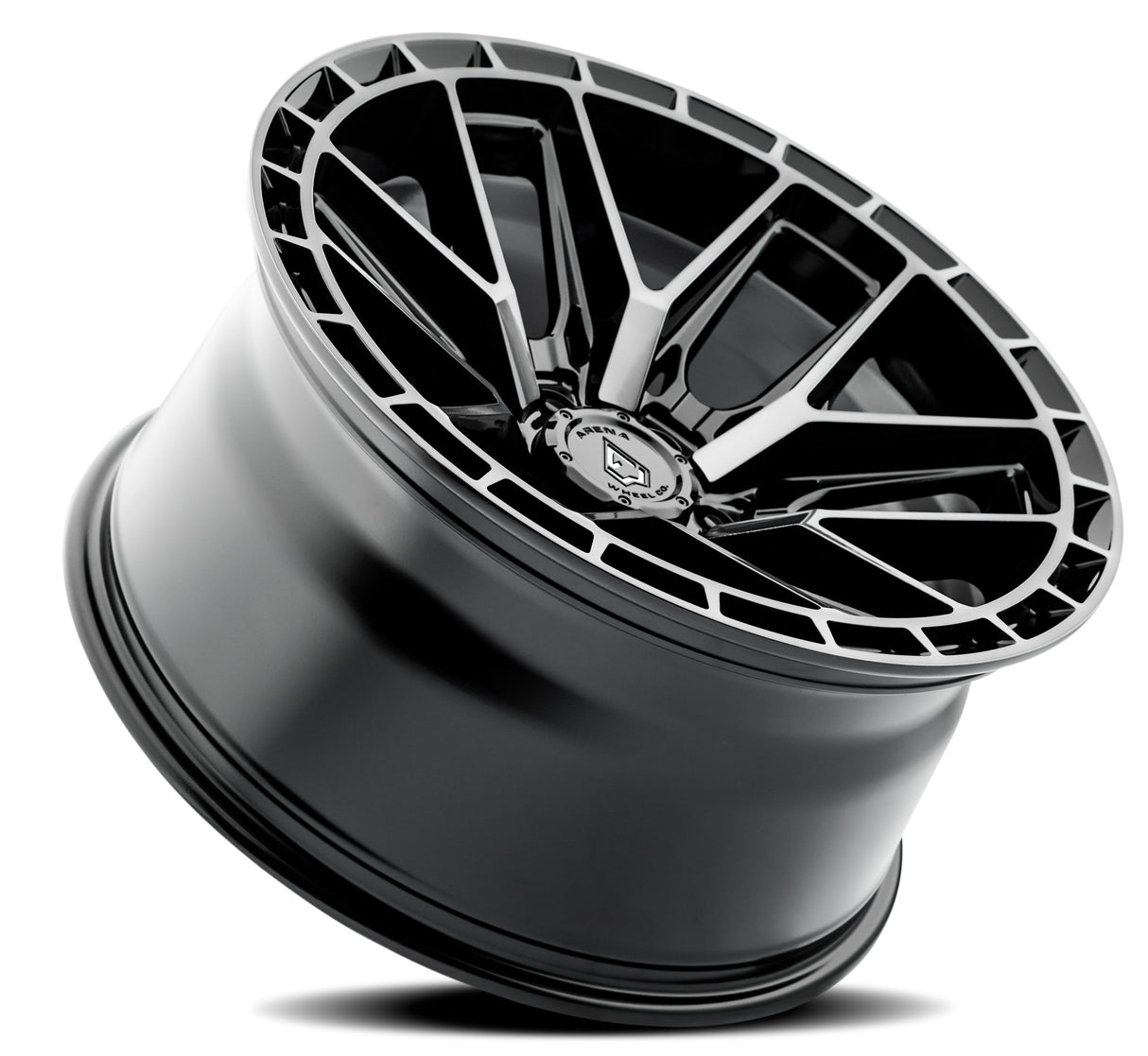 Arena Battle 20x10 -18mm Glossy Black Machined DDT Face & Lip Wheel