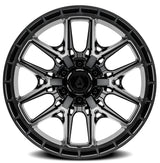 Arena Battle 20x10 -18mm Glossy Black Machined DDT Face & Lip Wheel