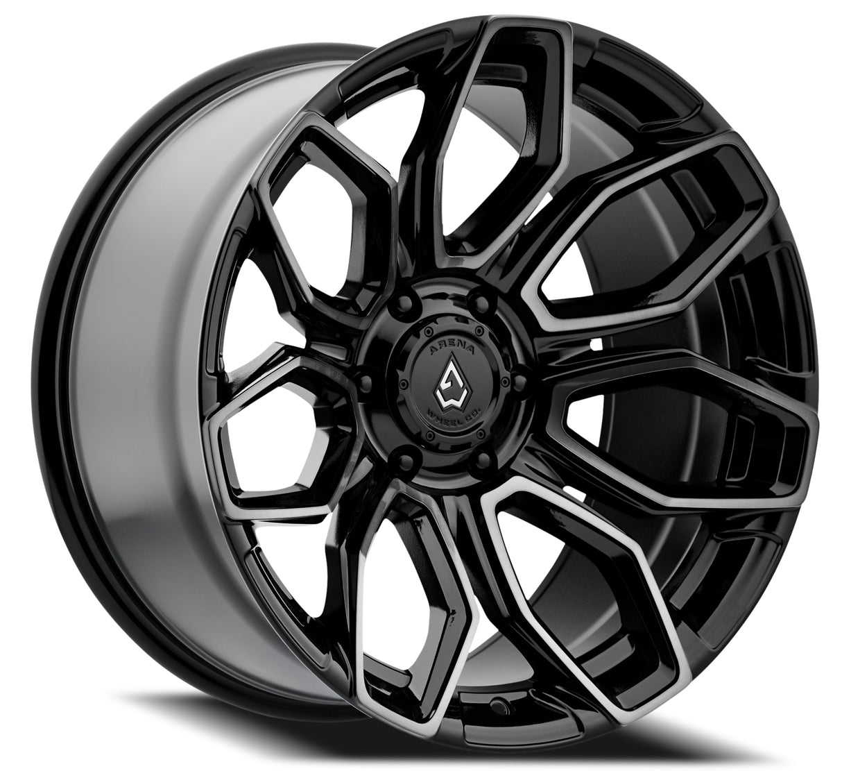 Arena Cobra 22x10 -18mm Glossy Black Brushed DDT Face Clear Wheel