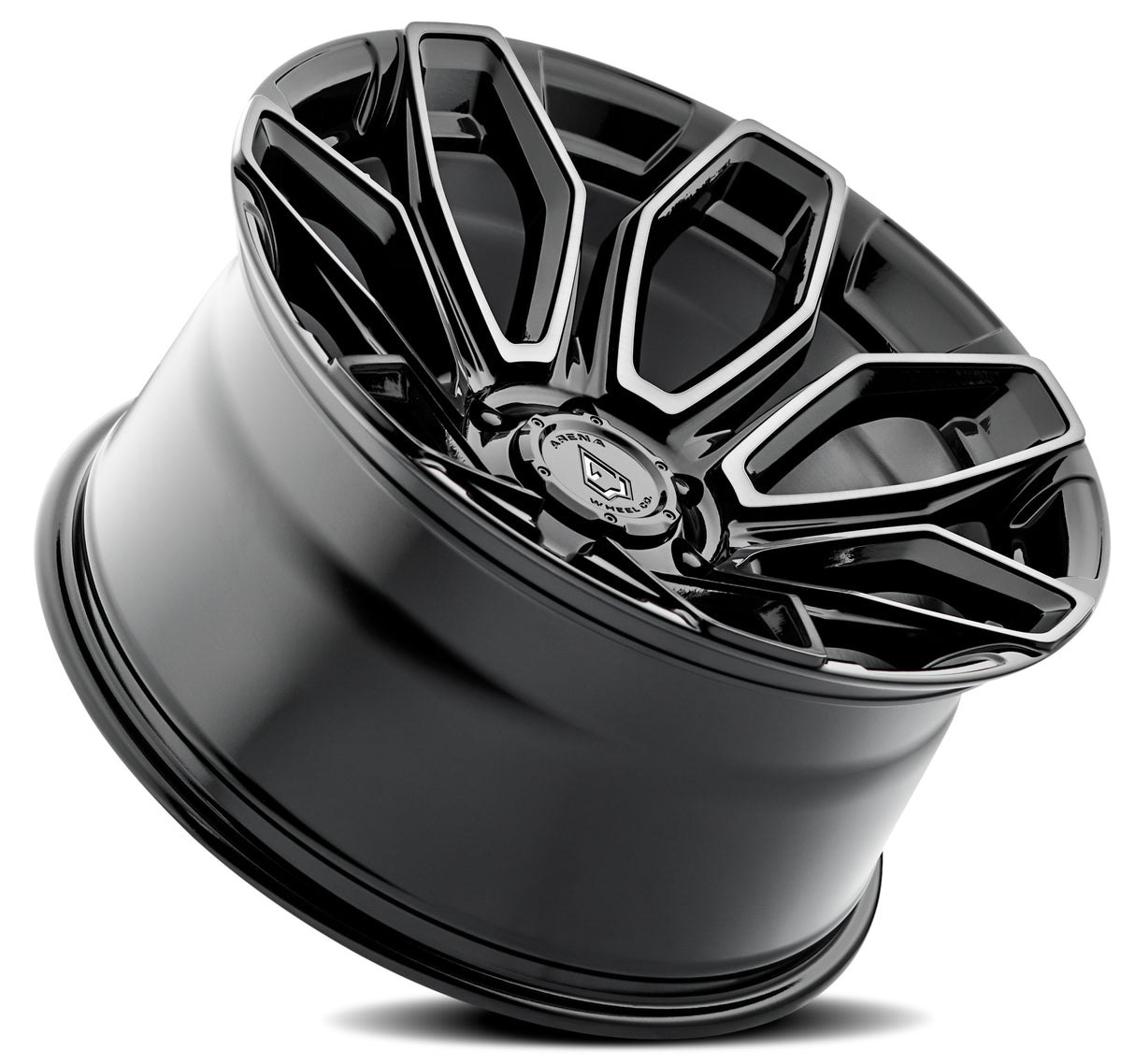 Arena Cobra 22x10 -18mm Glossy Black Brushed DDT Face Clear Wheel