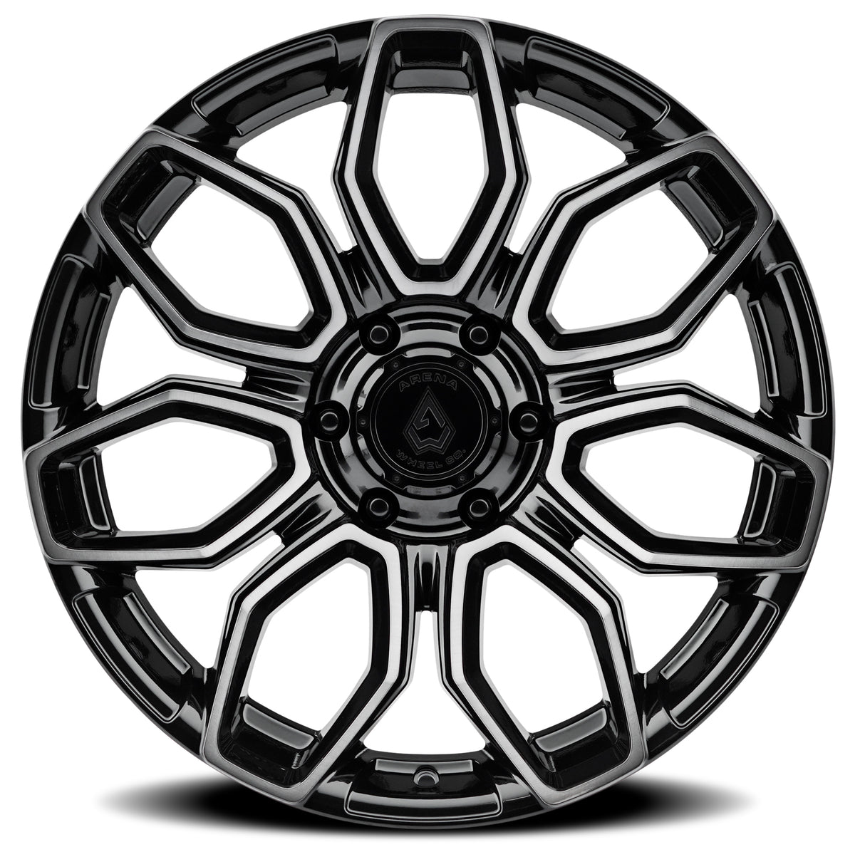 Arena Cobra 22x10 -18mm Glossy Black Brushed DDT Face Clear Wheel