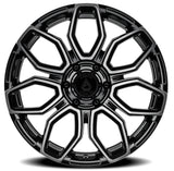Arena Cobra 22x10 -18mm Glossy Black Brushed DDT Face Clear Wheel