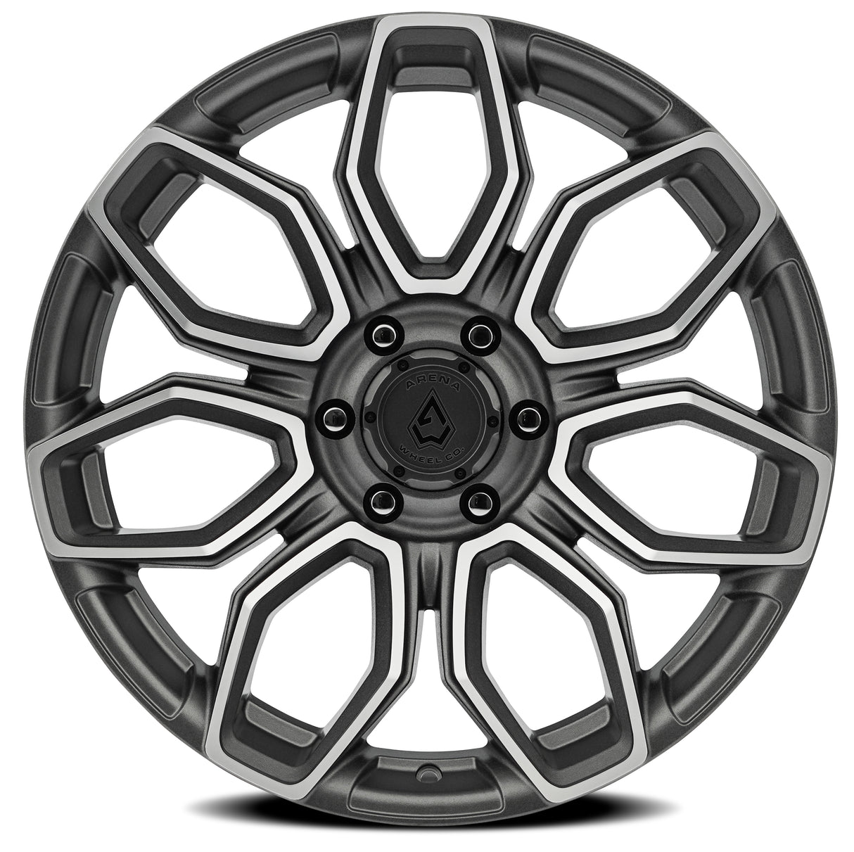 Arena Cobra 20x10 -18mm Texture Gun Metal Machine Clear Coat Wheel