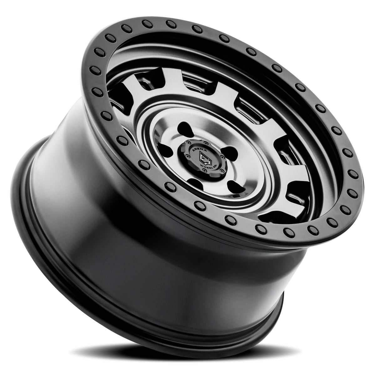 Arena Gunner 17x9 0mm Satin Gun Metal & Satin Black Lip Wheel