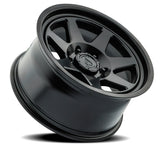 Black alloy wheel on a white background